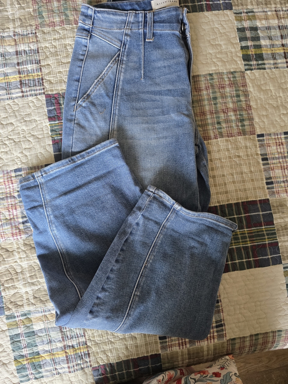 Risen Light Blue Barrel Leg Jeans